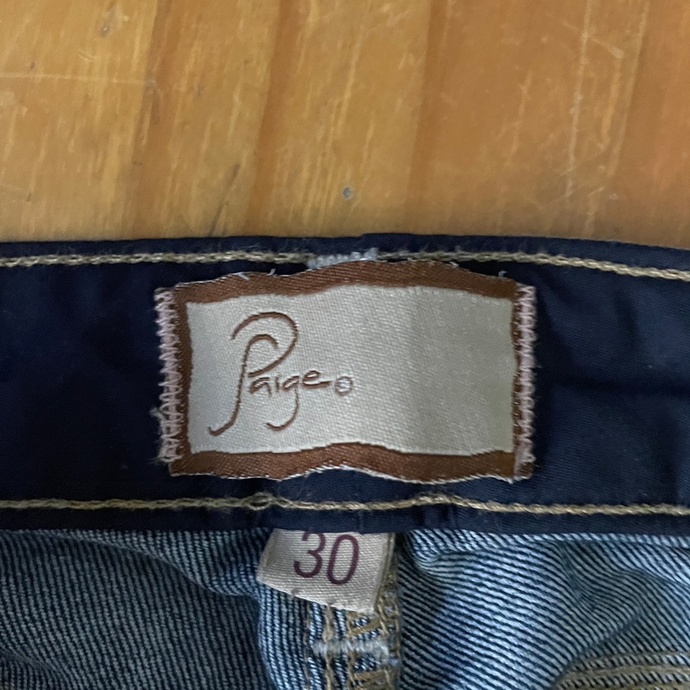 PAIGE Dark and Light Blue Denim Jeans